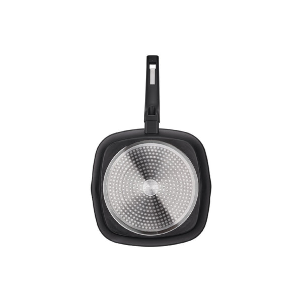 Nova Vierkante Grillpan 28 cm – 2,3 Liter – Met Grillribbel & Siliconen Handvat – Geschikt voor Inductie – detailfoto 2