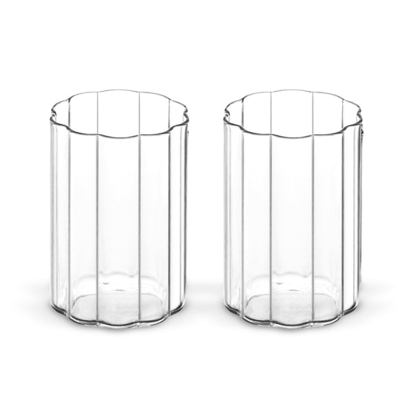 Trendy Linea glazen – 2 stuks – 320 ml borosilicaatglas – Design drinkglazen