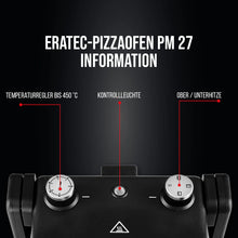 ERATEC XL PM-27 Pizza Steenoven 400°C Complete Set – Elektrische Pizzaoven met Pizzasteen, Pizzascheppen, RVS Pan & Pizzasnijder