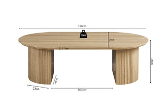 Salontafel Lagos 120 cm ovaal eik naturel – moderne houten look koffietafel