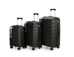 Kofferset Zwart 3-delig met TSA-cijferslot en 4 dubbele 360° wielen