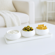 Livenza Cosmo serveerset – 4-delig – wit – 28 x 10 x 1,5 cm