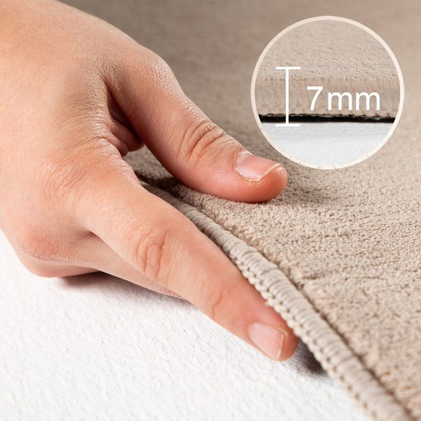 Vloerkleed SKY Beige Rond – Effen, Stijlvol & Praktisch – detailfoto 2