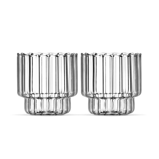 Trendy Linea glazen – borosilicaat – set van 2 – 400 ml