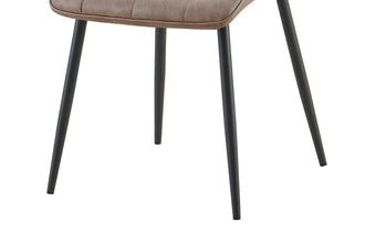 Eetkamerstoel Furas – Bruin Vintage PU Leer – Zwarte Metalen Poten