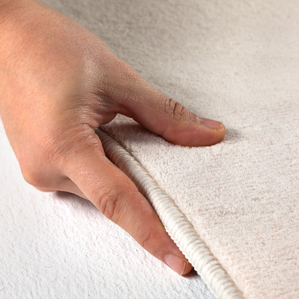 Vloerkleed SKY Cream Rond – Effen, Zacht & Tijdloos – detailfoto 2