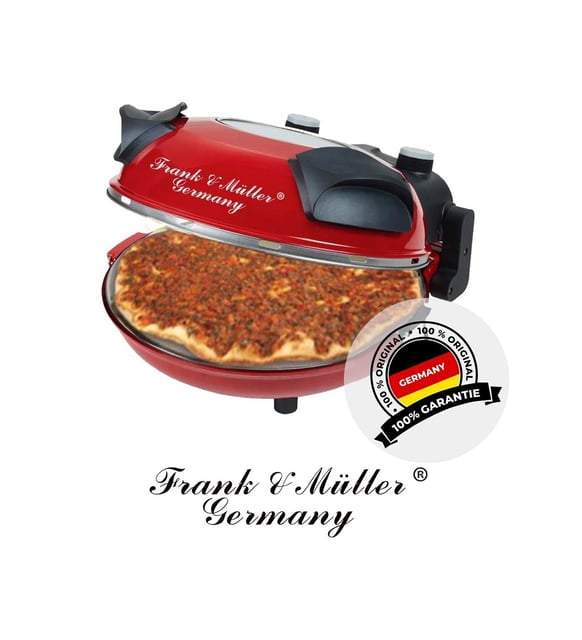 Frank & Müller elektrische pizzaoven met baksteen – rood – 1200W – Ø32 cm