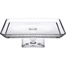 Pasabahce Madlen serveerschaal met voet – glazen taartschaal 23,8 x 23,8 cm