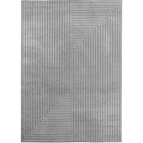 Vloerkleed NOVA 1202 Silver – Japandi Stijl | Indoor & Outdoor