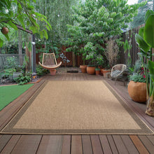 Vloerkleed TIMBER Beige – Indoor & outdoor vloerkleed met kader design