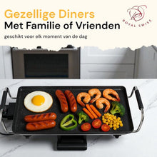 Royal Swiss Elektrische Grillplaat 2000W – Bakplaat 46×26 cm – Anti-aanbak – Thermostaat – Vetopvangbak
