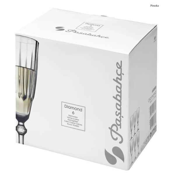 Champagneglazen Pasabahce Diamond 170 ml – 6 Luxe Champagneglazen op Voet – detailfoto 2