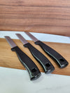 Solingen Schilmesjes Set – 6 Stuks – Gekarteld RVS Lemmet – 18 cm – Zwart Handvat