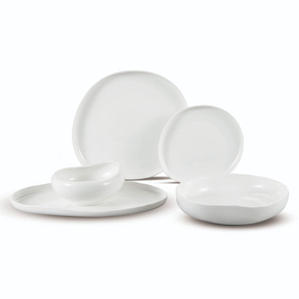 Bricard Barles Curvy Dinner Set 25-Delig – Wit Servies Set 6 Personen Porselein