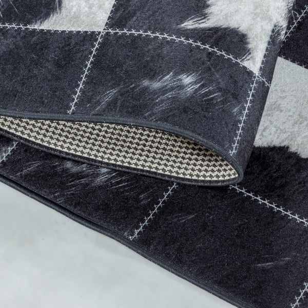 Wasbaar Vloerkleed FIESTA 4307 Black – Modern, Dun & Gebruiksvriendelijk – detailfoto 2