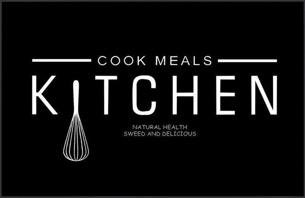 Wasbare Keukenloper – Cook Meals Design, Zwart/Antraciet (60 x 180 cm)