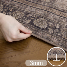 Wasbaar bruin vloerkleed Inka 1147 – antislip, 3 mm
