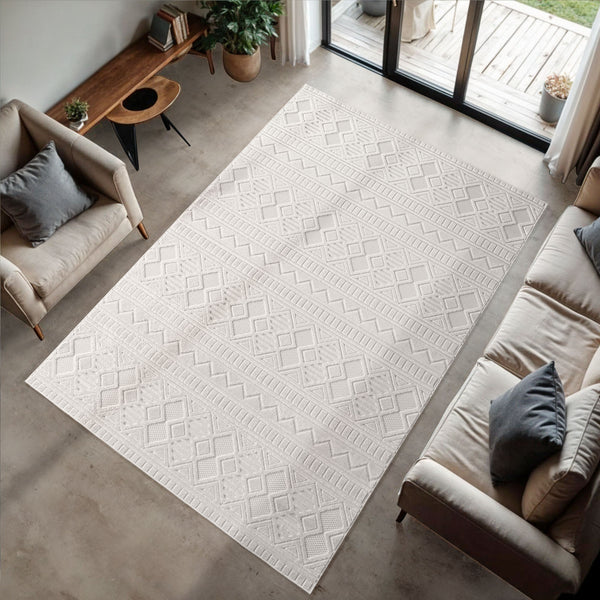 Vloerkleed DOHA 1652 – Cream, Modern Design, Anti-Slip
