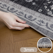 Wasbaar black vloerkleed Inka 1146 – antislip, 3 mm