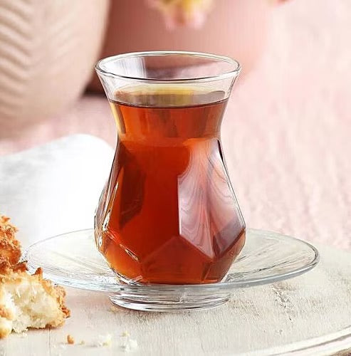 LAV ALYA Theeglazenset – 12-delig (6 theeglazen + 6 onderleggers) – detailfoto 2