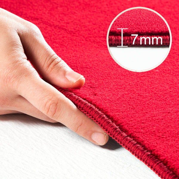 Vloerkleed SKY Red Rond – Effen, Warm & Oogstrelend – detailfoto 2