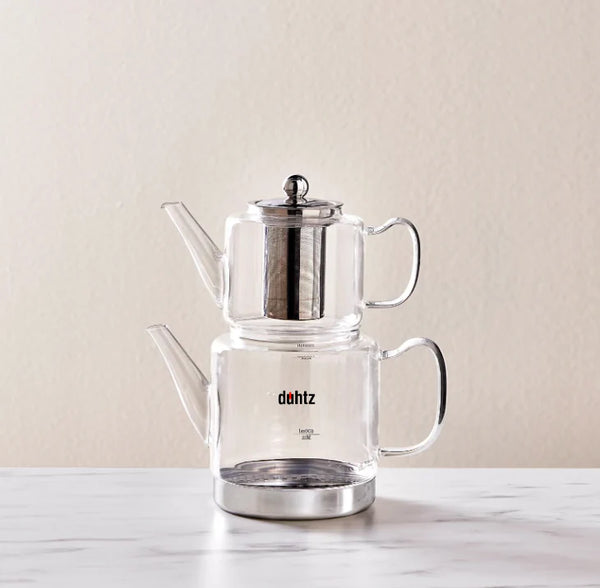Glazen Theepot Set KEYF – XL Formaat | 3L Totaal | Inclusief RVS Zeef – detailfoto 2