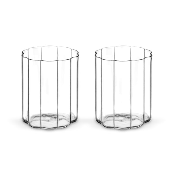 Trendy Linea glazen – 250 ml – set van 2 – Borosilicaatglas