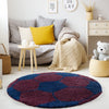 Vloerkleed FUN NAVY Shaggy Rond – Zacht, Modern & Kindvriendelijk