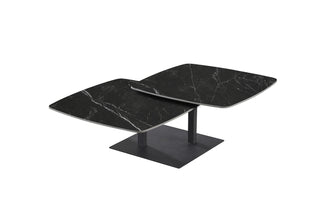 Salontafel Sendai draaibaar zwart marmerlook steen – moderne design koffietafel