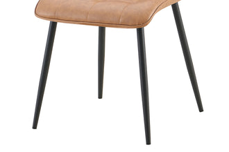 Eetkamerstoel Furas – Cognac Vintage PU Leer – Zwarte Metalen Poten