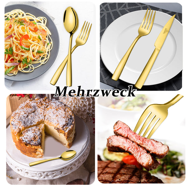 72-delige Gouden Bestekset – 12 Persoons | Luxe Koffer – detailfoto 2