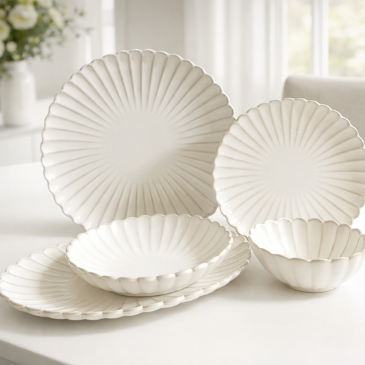 beige servies op tafel styling luxe dining