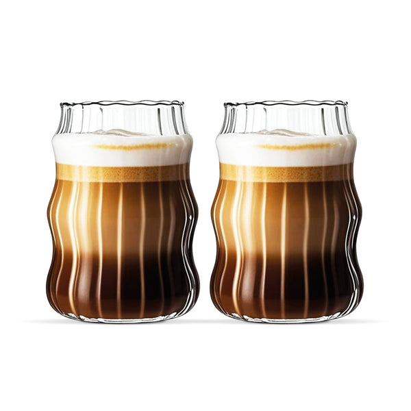 Linea Wave Glazen – 2-delig – 530 ml – Borosilicaatglas – Hittebestendig – detailfoto 2