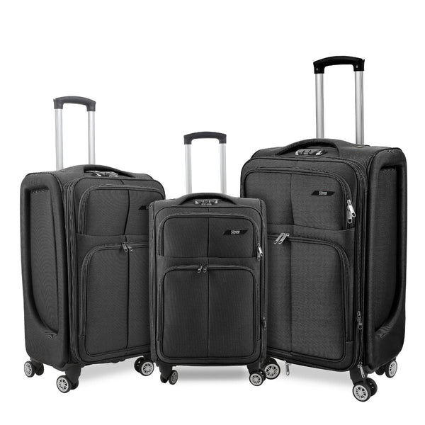 Kofferset – 3-Delig – Zwart – Duurzaam Polyester – TSA Slot – 360° Wielen