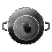 Ferveo Omega braadpan – Ø28 cm – met glazen deksel en marmercoating – zwart