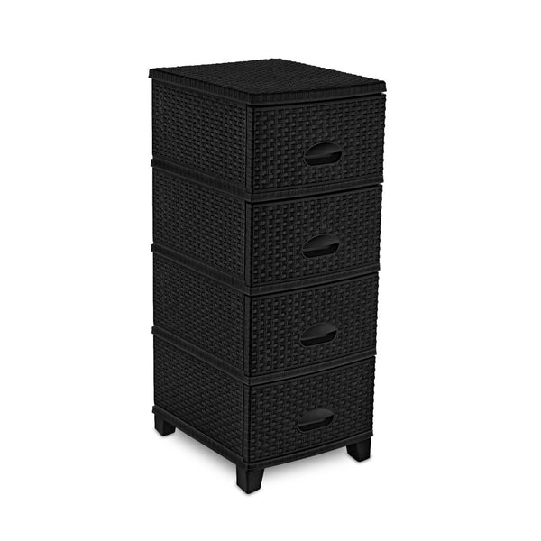 rotan commode micasa met 4 laden zwart