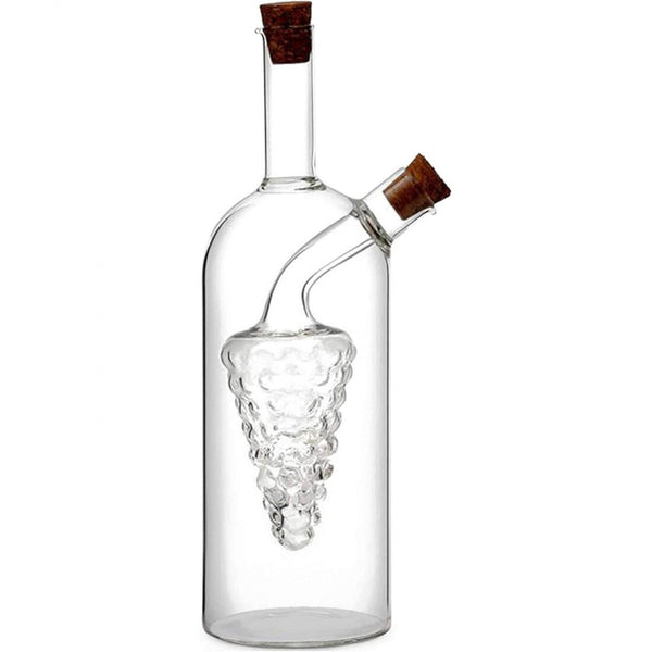 Borosilicaatglas olie- en azijnfles dubbelwandig met druif – 300 + 50 ml