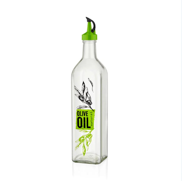 Glazen olie- en azijnfles met schenktuit – 500 ml
