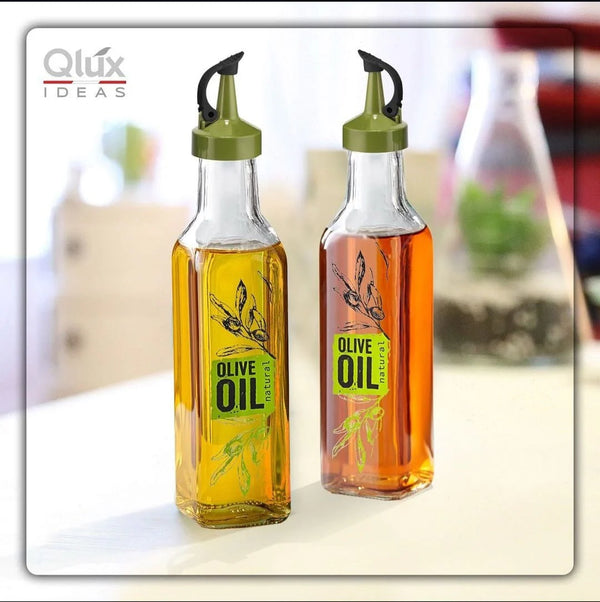 Glazen olie- en azijnfles met schenktuit – 500 ml – detailfoto 2