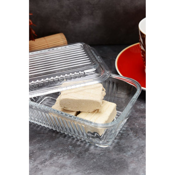 Pasabahce Frigo glazen boterschaal – 480 ml met deksel – detailfoto 2