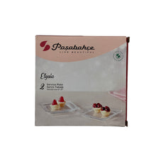 Pasabahce Elysia luxe dessertborden – vierkant 15×15 cm – set van 2