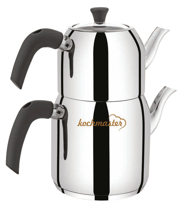 KOCHMASTER Chromax theeset – Dubbele RVS theepot 1,25 + 2,25 L – Inductie geschikt