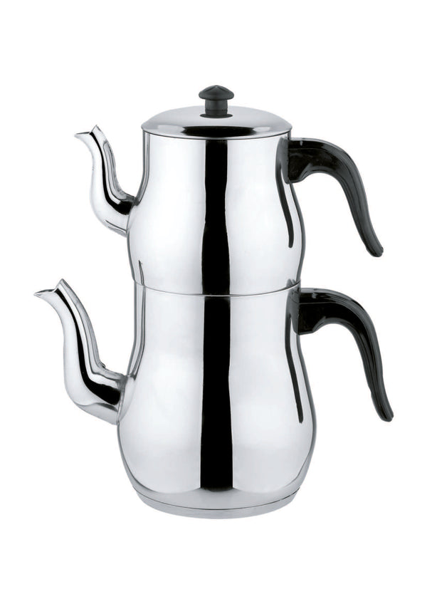 OSSA dubbele Turkse theepot – RVS – Familieformaat – Grote theeset