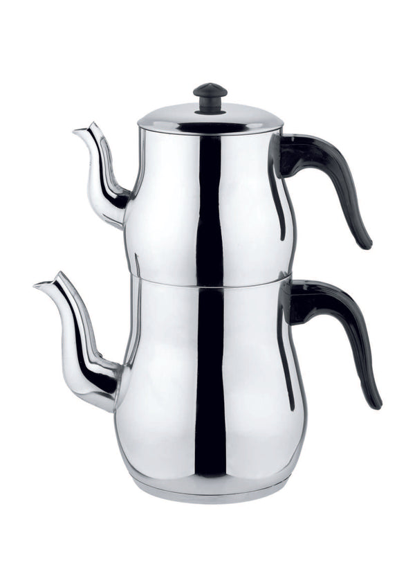 OSSA dubbele Turkse theepot – RVS – Familieformaat – Grote theeset