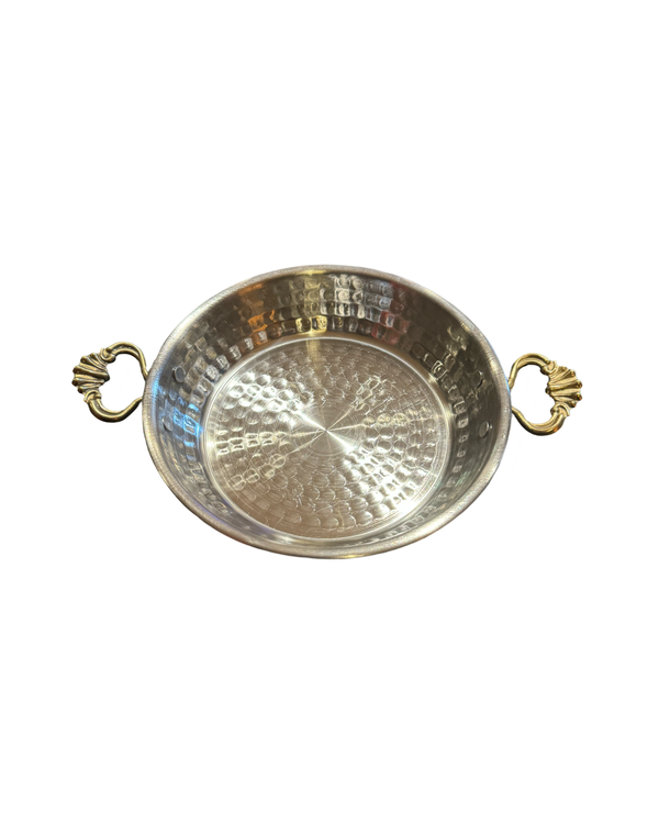 Traditionele RVS serveerpan 12 cm – Handgemaakt