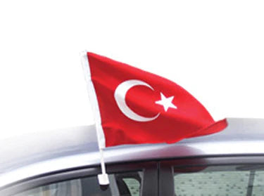 Turkse vlag voor autoraam 30×45 cm – Met raamclip – detailfoto 2