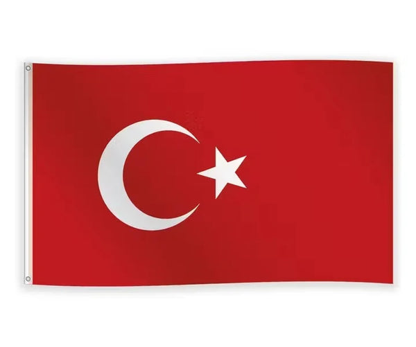 Turkse vlag met ophangringen – Polyester