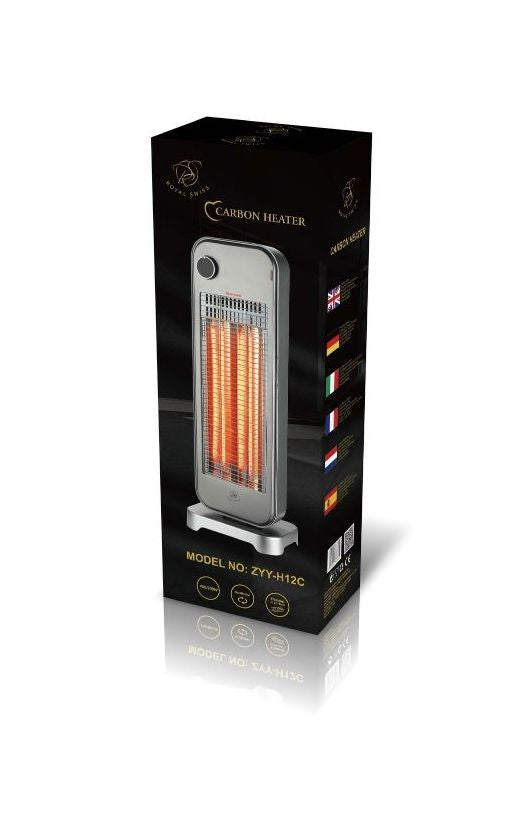 Royal Swiss® Carbon Heater / Quartz Heater – Infrarood Kachel met Ventilator – 2 Warmtestanden – Oververhittings- & Kantelbeveiliging