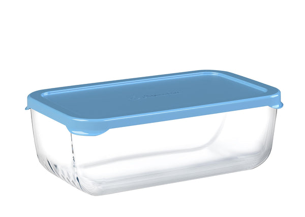 Pasabahce Snowbox – 1200 ml Glascontainer met Blauwe Deksel