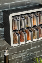 Kruidenrek met 12 Kunststof Kruidenpotjes – Inclusief Houder en Lepeltjes – Muur- en Aanrechtmodel – Zwart Wit – 32 x 22,5 x 10,5 cm